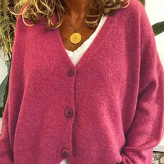 Women's Button-Front Cardigan | Relaxed Versatile Fit for Cold Weather Layering, Everyday Wear & Smart Casual Wear in Green
