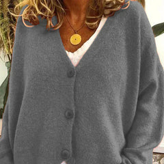Women's Button-Front Cardigan | Relaxed Versatile Fit for Cold Weather Layering, Everyday Wear & Smart Casual Wear in Black