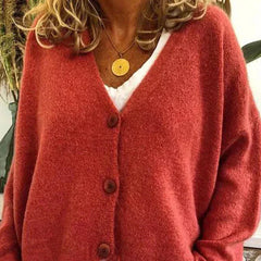 Women's Button-Front Cardigan | Relaxed Versatile Fit for Cold Weather Layering, Everyday Wear & Smart Casual Wear in Yellow