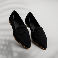 Women's Sleek Toe Loafers | Cushioned Supportive Comfort Fit for Office Wear, Smart Casual Wear & Everyday Wear in Black
