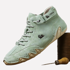 Men's Refined Lace-Up Barefoot Shoes | Structured Flexible-Sole Comfort Fit for Everyday Wear & Smart Casual Wear in Green