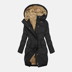 Women's Quilted Hooded Coat | Insulated Polyester Regular Fit for Winter, Travel & Everyday Outdoor Wear in Black