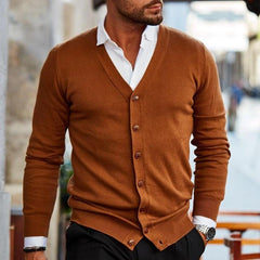 Men's Structured Jacket | Long-Sleeve Front-Panel Fit for Autumn & Winter Wear, Cold Weather Layering & Everyday Wear in Dark brown