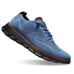 Men's Orthopaedic Walking Shoes | Wide Toe-Box Featherlight Breathable Comfort Fit for Everyday Wear & Smart Casual Wear in Blue Black