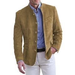 Men's Front-Panel Jacket | Long-Sleeve Structured Fit for Autumn & Winter Wear, Cold Weather Layering & Everyday Wear in Khaki