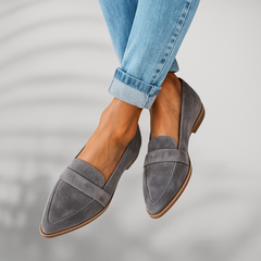 Women's Sleek Toe Loafers | Cushioned Supportive Comfort Fit for Office Wear, Smart Casual Wear & Everyday Wear in Grey