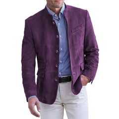 Men's Front-Panel Jacket | Long-Sleeve Structured Fit for Autumn & Winter Wear, Cold Weather Layering & Everyday Wear in Lilac
