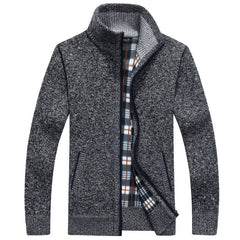 Men's Knit Jacket | Soft Regular Fit for Autumn, Winter & Everyday Casual Wear in Dark Grey