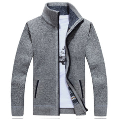 Men's Knit Jacket | Soft Regular Fit for Autumn, Winter & Everyday Casual Wear in Grey