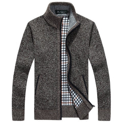 Men's Knit Jacket | Soft Regular Fit for Autumn, Winter & Everyday Casual Wear in Brown