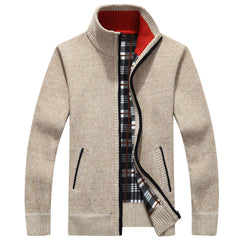 Men's Knit Jacket | Soft Regular Fit for Autumn, Winter & Everyday Casual Wear in Beige