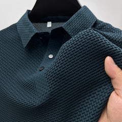 Men's Polo Shirt with Moisture-Wicking Fabric | Stylish Comfort for Warm Weather in Blue