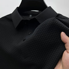 Men's Polo Shirt with Moisture-Wicking Fabric | Stylish Comfort for Warm Weather in Black