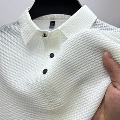 Men's Polo Shirt with Moisture-Wicking Fabric | Stylish Comfort for Warm Weather in White