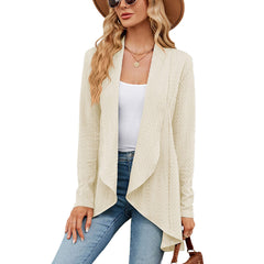 Women's Open-Front Long Cardigan | Relaxed Versatile Fit for Cold Weather Layering, Everyday Wear & Smart Casual Wear in Black
