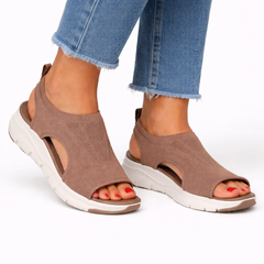 Women's Slip-On Walking Shoes | Breathable Knit Comfort Fit for Everyday Wear in Brown