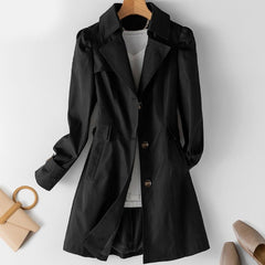 Women's Relaxed Jacket | Long-Sleeve Front-Panel Structured Fit for Autumn & Winter Wear & Cold Weather Layering in Black