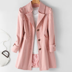 Women's Relaxed Jacket | Long-Sleeve Front-Panel Structured Fit for Autumn & Winter Wear & Cold Weather Layering in Pink