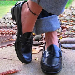 Women's Penny Loafers | Slip-On Cushioned-Insole Flexible-Sole Comfort Fit for Everyday Wear & Smart Casual Wear in Black