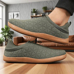 Men's Quilted Walking Shoes | Adjustable-Toggle Breathable Gentle-Hug Comfort Fit for Everyday Wear & Smart Casual Wear in Green