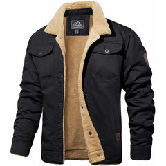 Men's Cosy Sherpa-Lined Winter Coat | Relaxed Insulated Warm Fit for Cold Weather Layering & Autumn & Winter Wear in Black