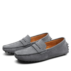 Men's Premium Loafers | Classic Moccasin Italian-Crafted Soft-Lined Comfort Fit for Everyday Wear & Smart Casual Wear in Grey