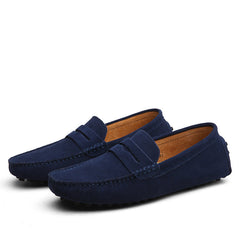 Men's Premium Loafers | Classic Moccasin Italian-Crafted Soft-Lined Comfort Fit for Everyday Wear & Smart Casual Wear in Navy Blue