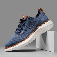 Men's Mesh Sneakers | Shock-Resistant Breathable Slip-On Elevated Comfort Fit for Everyday Wear & Smart Casual Wear in Blue