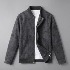 Men's Bomber Jacket | Vegan Suede & Plush Lining | Relaxed Fit & Everyday Style | Voxeya in Black