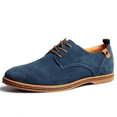 Men's Derby Shoes | Suede Texture &amp; Lace-Up | Smart Casual &amp; Business | Voxeya in Blue