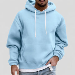 Men's Hoodie | Drawstring Hood & Kangaroo Pocket | Casual Fit | Voxeya in Light Blue