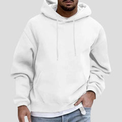 Men's Hoodie | Drawstring Hood & Kangaroo Pocket | Casual Fit | Voxeya in White