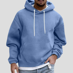 Men's Hoodie | Drawstring Hood & Kangaroo Pocket | Casual Fit | Voxeya in Blue