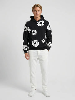 Men's Hoodie | Printed Design & Kangaroo Pocket | Relaxed Fit | Casual Streetwear | Voxeya in Black