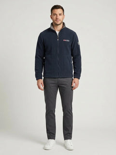 Men's Jacket | Sherpa-Lined & Button-Front | Casual Cold Weather | Voxeya in Navy