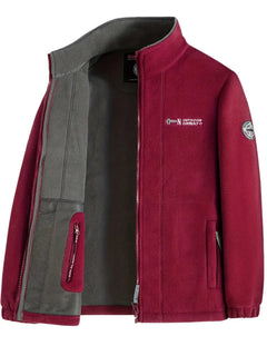 Men's Jacket | Sherpa-Lined & Button-Front | Casual Cold Weather | Voxeya in Red