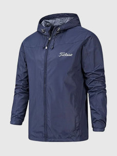 Giacca da uomo | Impermeabile e antivento con cappuccio regolabile | Abbigliamento outdoor dalla vestibilità regular | Voxeya in Dark Blue