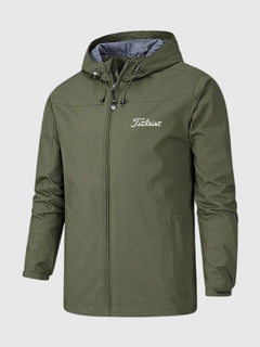 Giacca da uomo | Impermeabile e antivento con cappuccio regolabile | Abbigliamento outdoor dalla vestibilità regular | Voxeya in Green