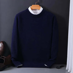 Men's Knit Sweater | Soft & Breathable Fabric | Classic Fit for All Occasions | Voxeya in Navy blue