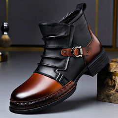 Men's Leather Boots | Vintage Style &amp; Cushioned Insoles | Durable &amp; Slip-Resistant | Voxeya in Cognac Brown