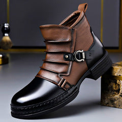Men's Leather Boots | Vintage Style &amp; Cushioned Insoles | Durable &amp; Slip-Resistant | Voxeya in Oak Brown