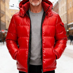 Men's Puffer Jacket | Quilted & Insulated | Regular Fit Winter Wear | Voxeya in Red