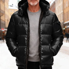 Men's Puffer Jacket | Quilted & Insulated | Regular Fit Winter Wear | Voxeya in Black