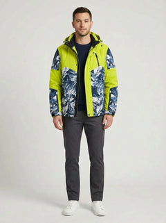 Men's Ski Jacket | Insulated & Weather Resistant | Regular Fit for Winter Sports | Voxeya in Yellow Green
