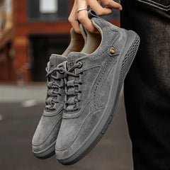 Men's Sneakers | Suede & Breathable Mesh | Casual Comfort | Voxeya in Grey