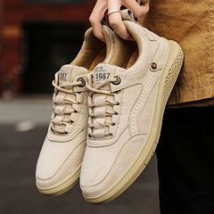 Men's Sneakers | Suede & Breathable Mesh | Casual Comfort | Voxeya in Sand