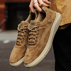 Men's Sneakers | Suede & Breathable Mesh | Casual Comfort | Voxeya in Brown