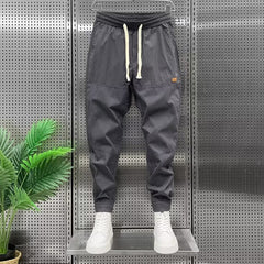 Men's Cotton Joggers | Breathable Elastic-Waist Ankle-Length Relaxed Fit for Everyday Wear & Smart Casual Wear in Dark Gray