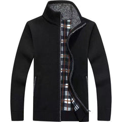Men's Knit Jacket | Soft Regular Fit for Autumn, Winter & Everyday Casual Wear in Black