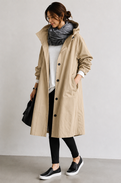 Women's Rain Cape | Lightweight & Waterproof | Breathable & Stylish | Voxeya in Khaki